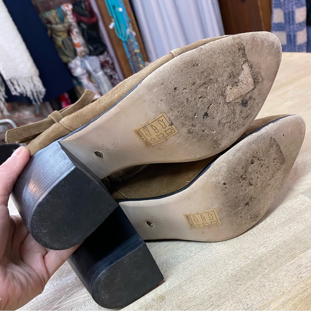 RAYE x Revolve Elsa Lace Ankle Boots Brown Suede Sz 10 - Picture 7 of 8